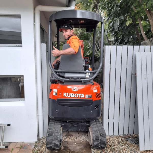 Earthworks in small backyard