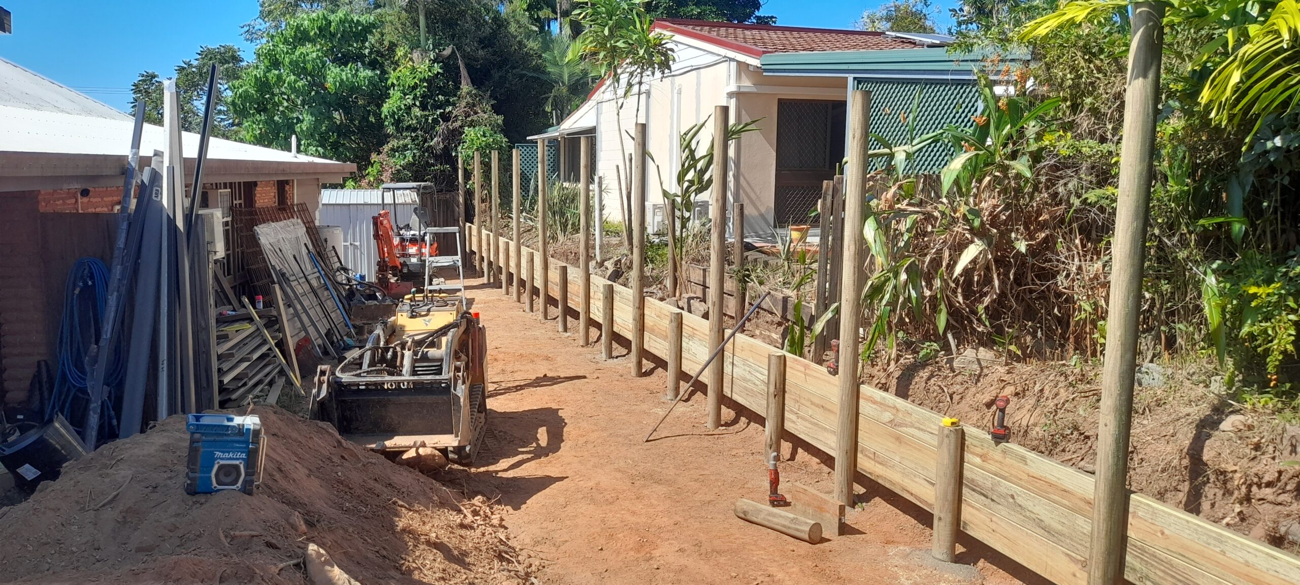 landscaping timber retaining wall